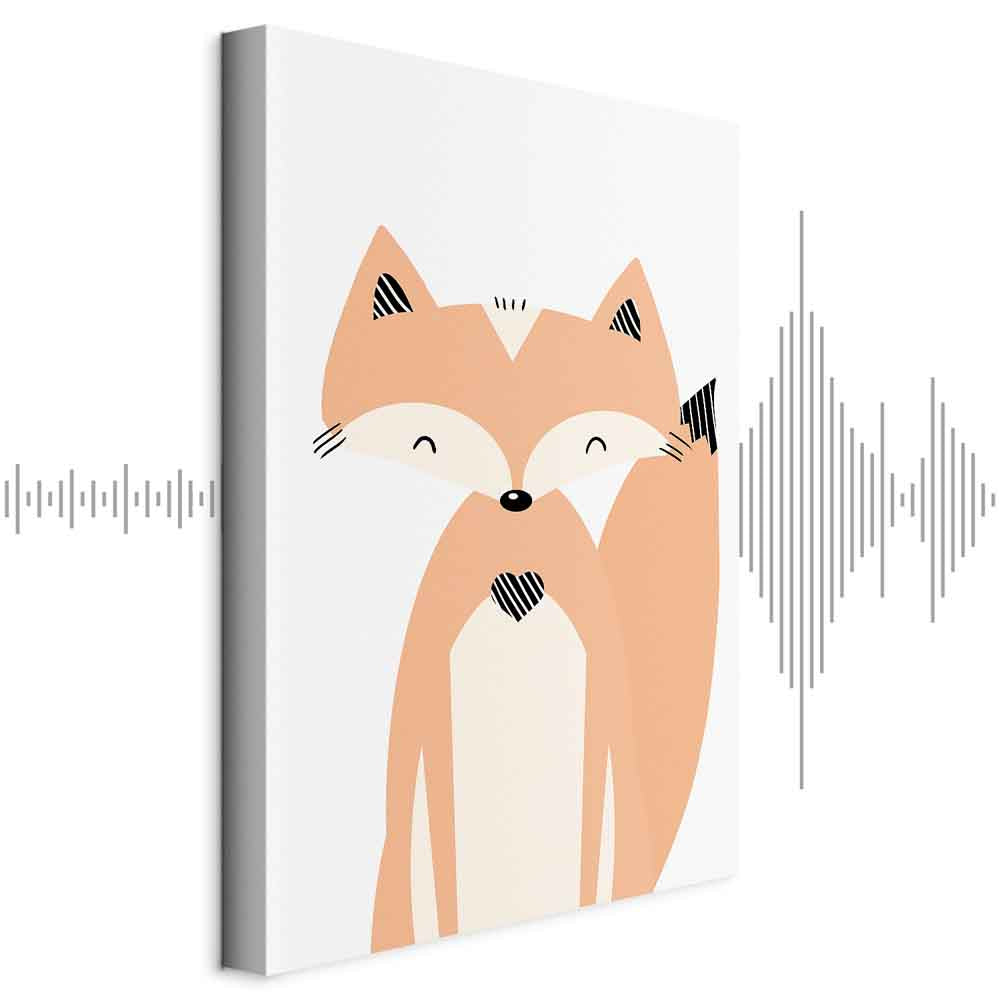 Happy Fox Funny Animal Canvas Print