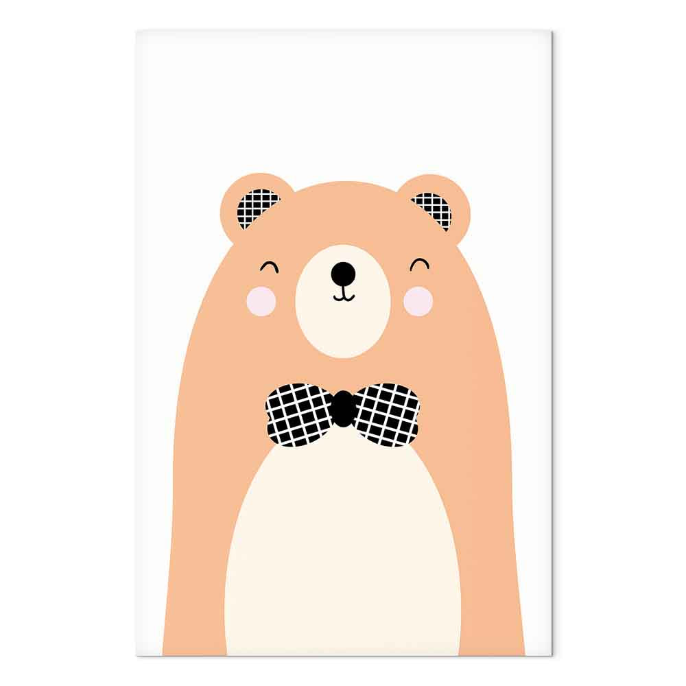Teddy Bear Bow Tie Funny Canvas Print