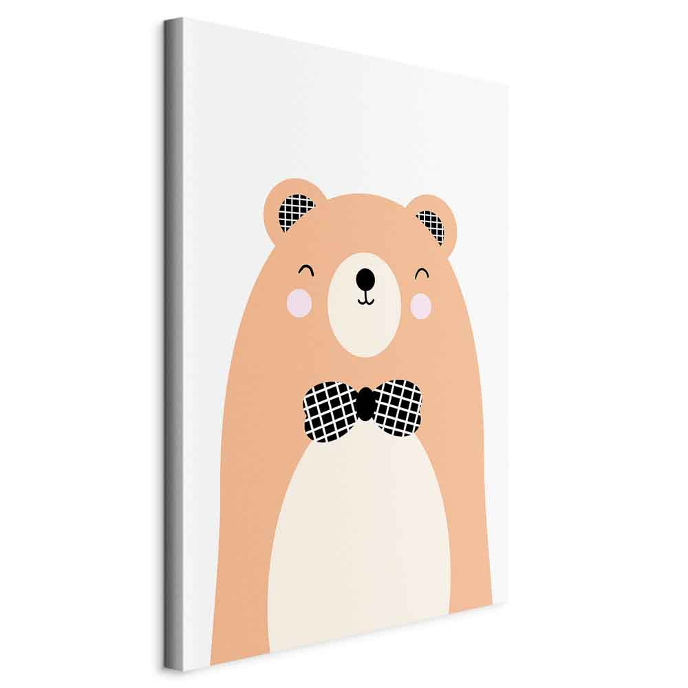 Teddy Bear Bow Tie Funny Canvas Print