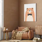 Teddy Bear Bow Tie Funny Canvas Print