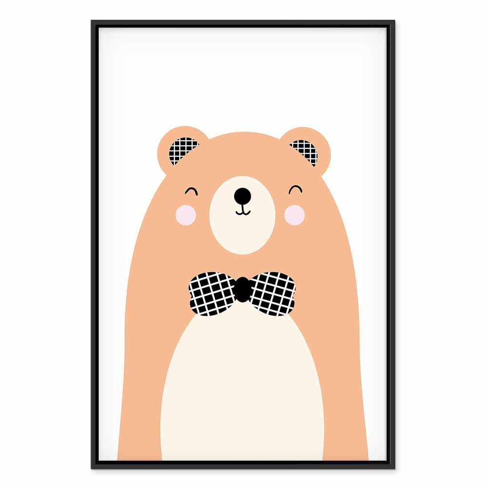 Teddy Bear Bow Tie Funny Canvas Print