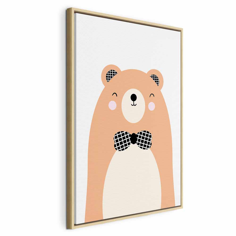 Teddy Bear Bow Tie Funny Canvas Print
