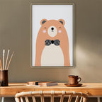 Teddy Bear Bow Tie Funny Canvas Print
