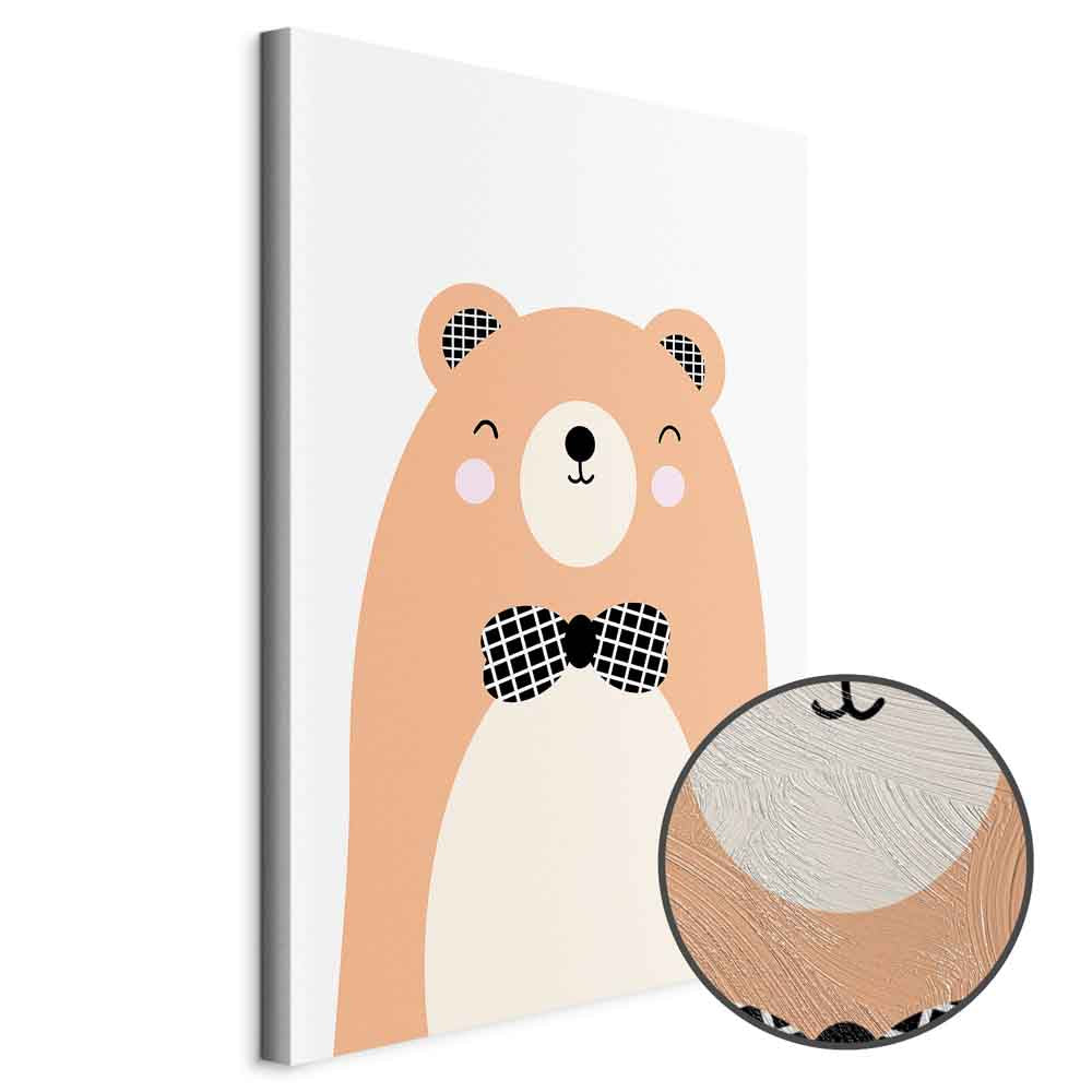 Teddy Bear Bow Tie Funny Canvas Print
