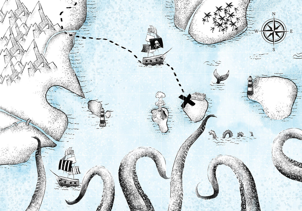 Wandbild Schatzkarte – Kinderzimmerdekoration