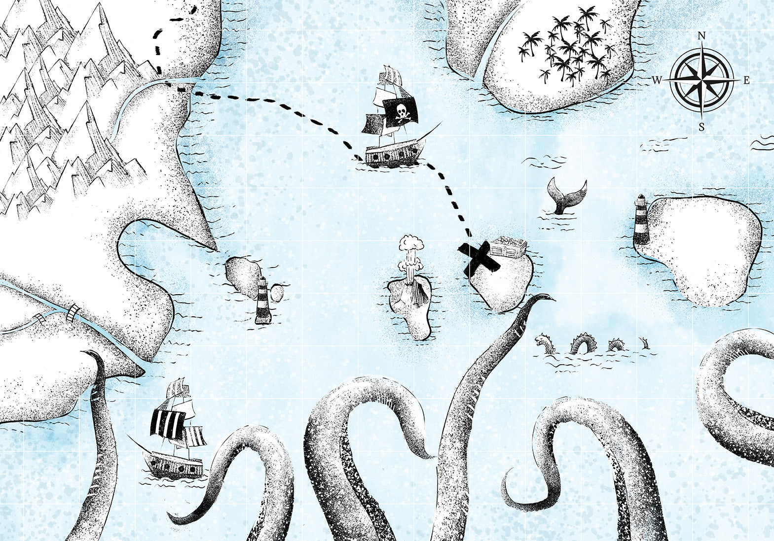 Wandbild Schatzkarte – Kinderzimmerdekoration