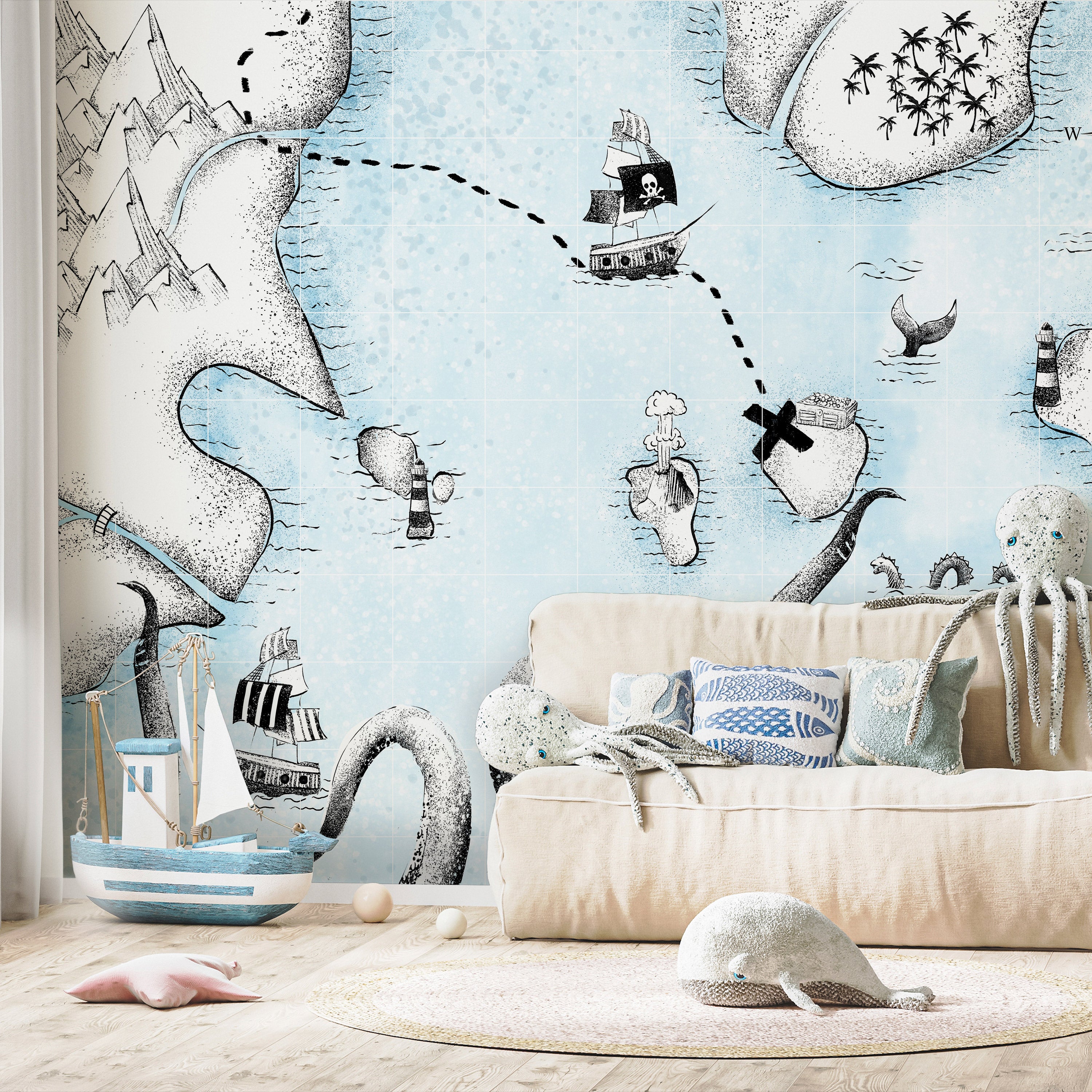 Wall Mural Treasure Map - Children's Room Decor