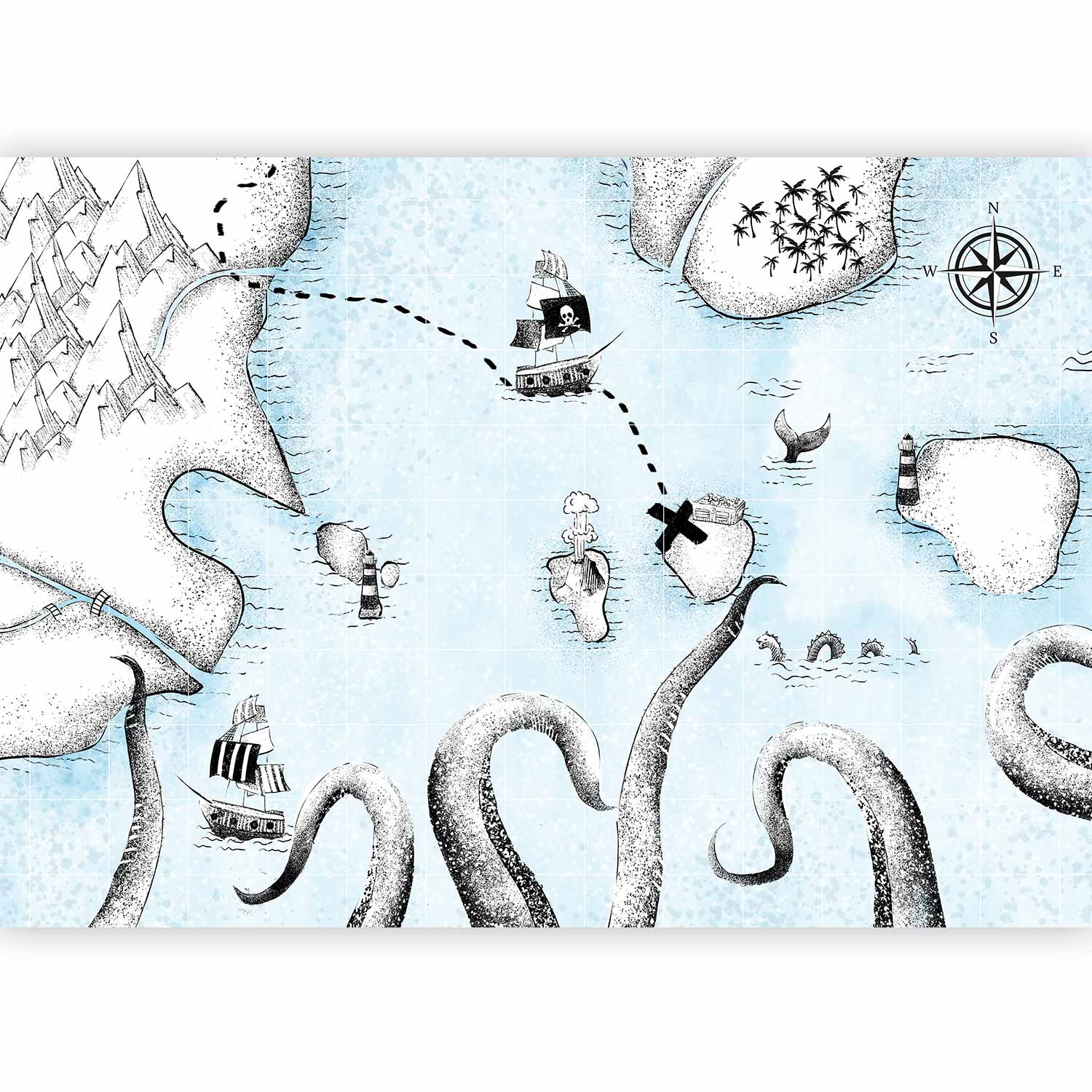 Wall Mural Treasure Map - Children's Room Decor