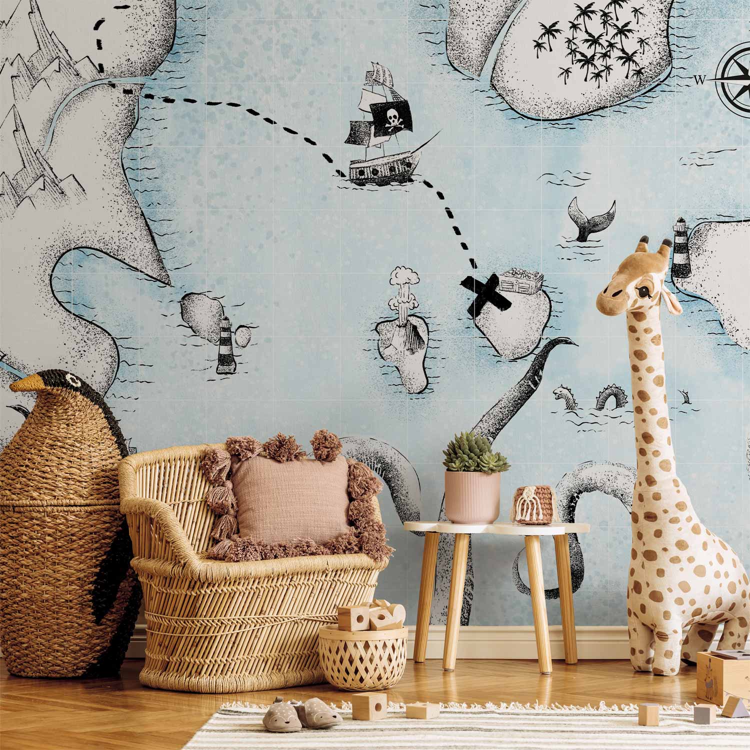 Wall Mural Treasure Map - Children's Room Decor