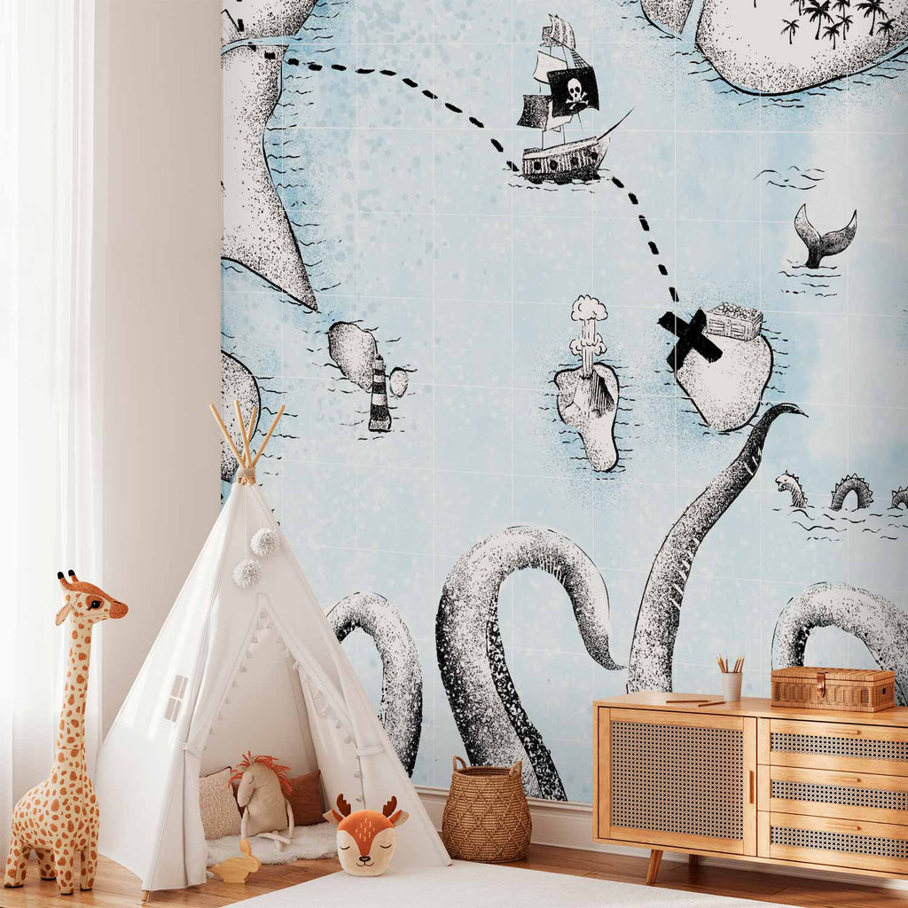 Treasure Map Fantasy Wall Mural