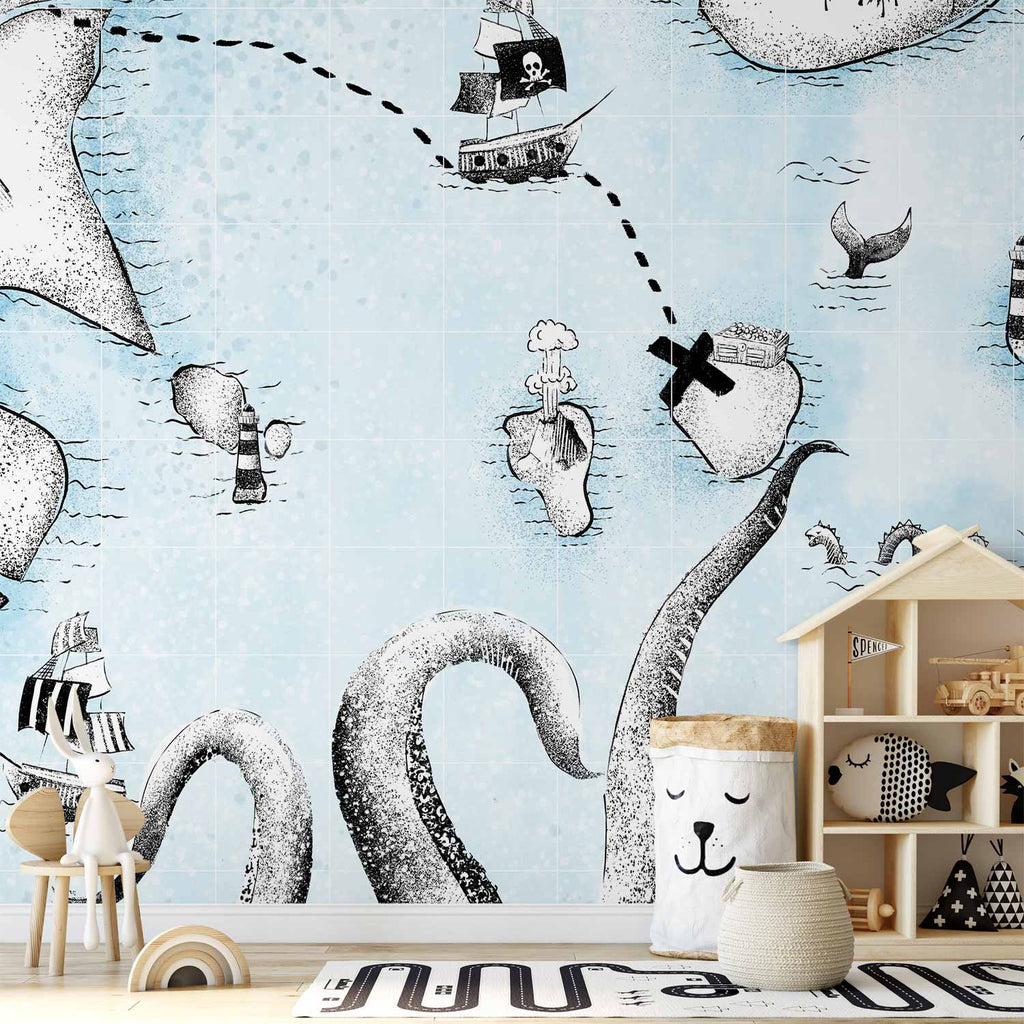 Wandbild Schatzkarte – Kinderzimmerdekoration