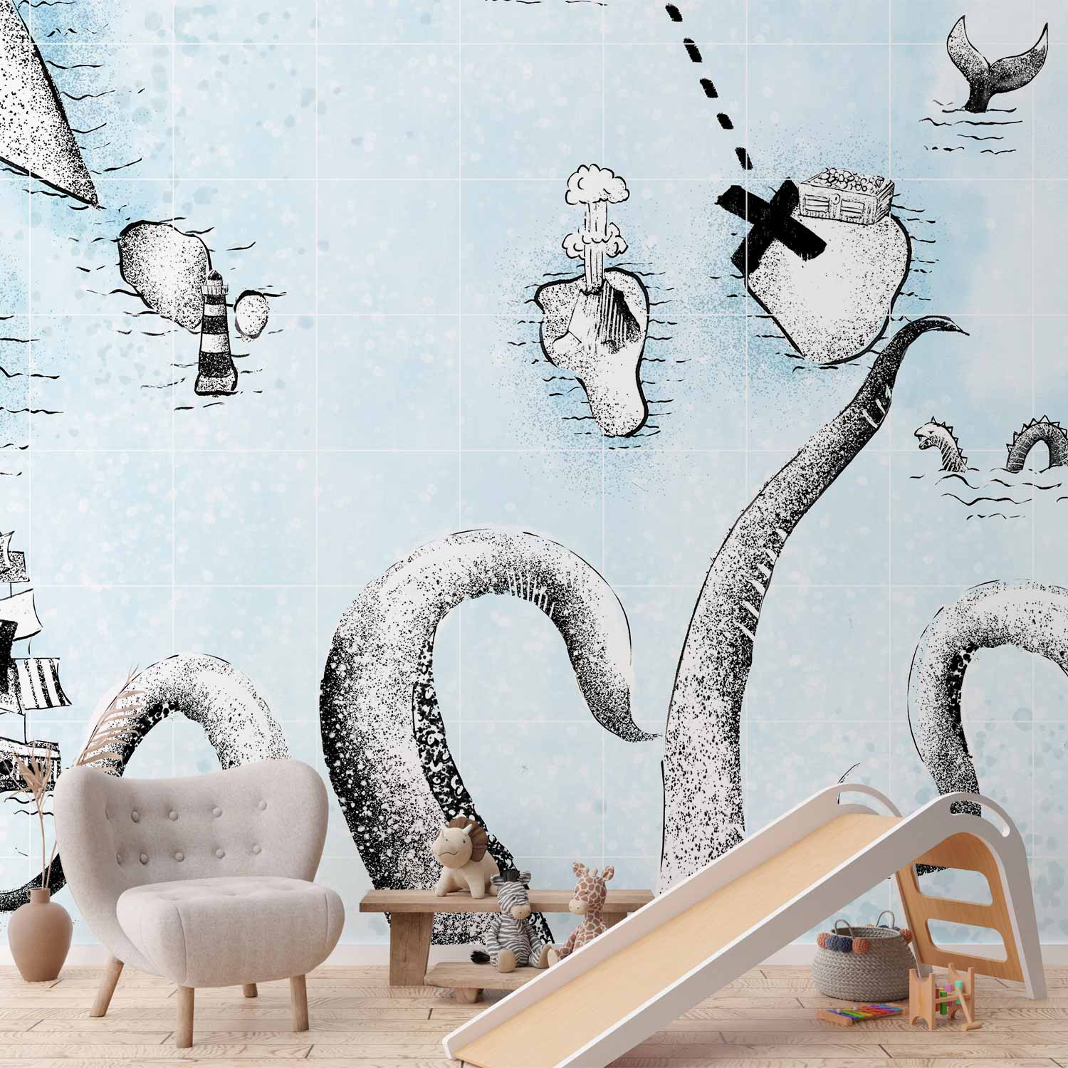 Treasure Map Fantasy Wall Mural