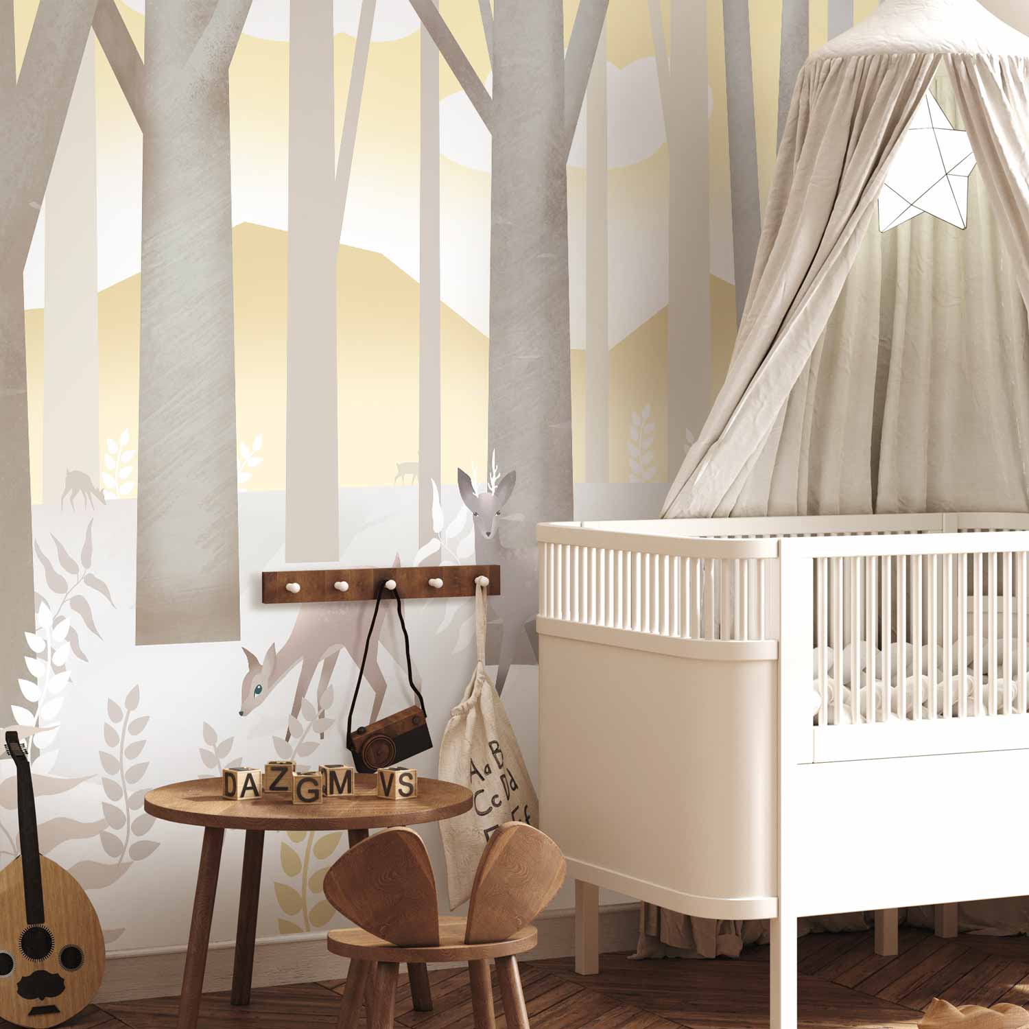 Fairy-Tale Forest Deer Fantasy Wall Mural