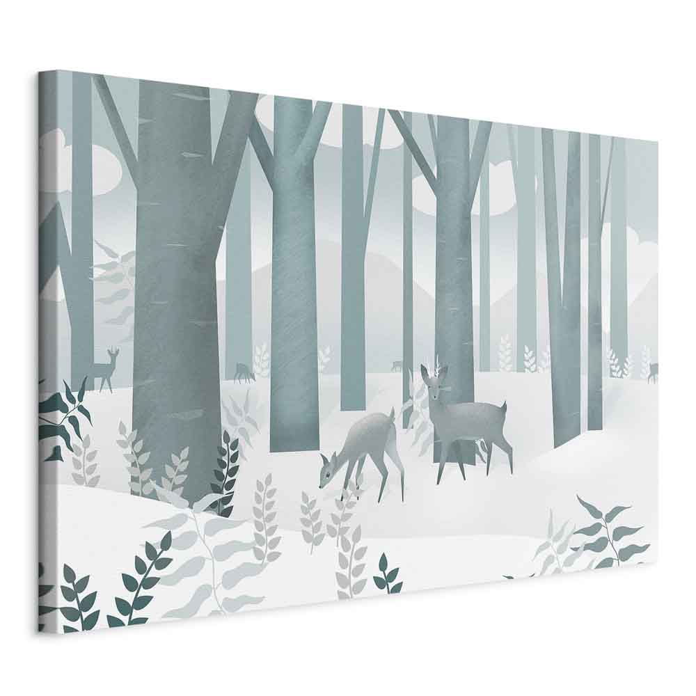 Fairy-Tale Forest Deer Fantasy Canvas Print