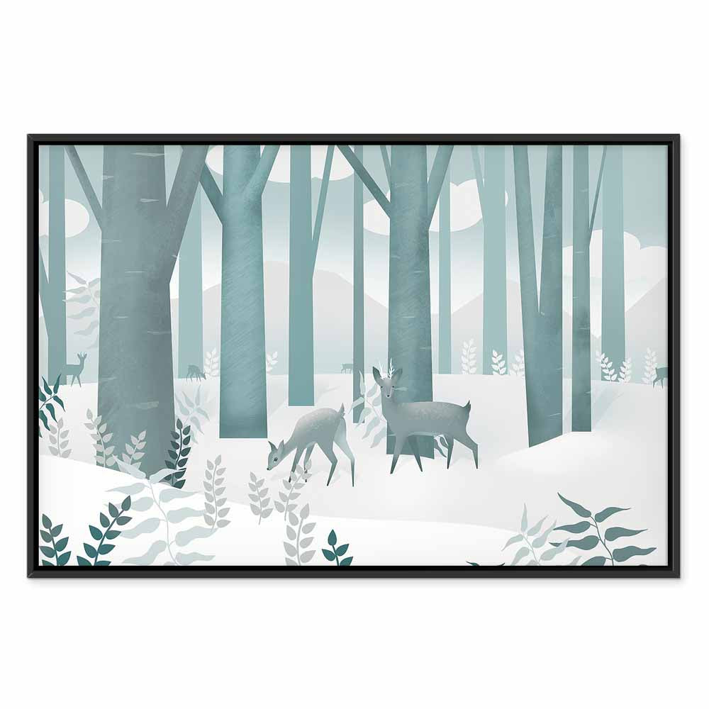 Fairy-Tale Forest Deer Fantasy Canvas Print