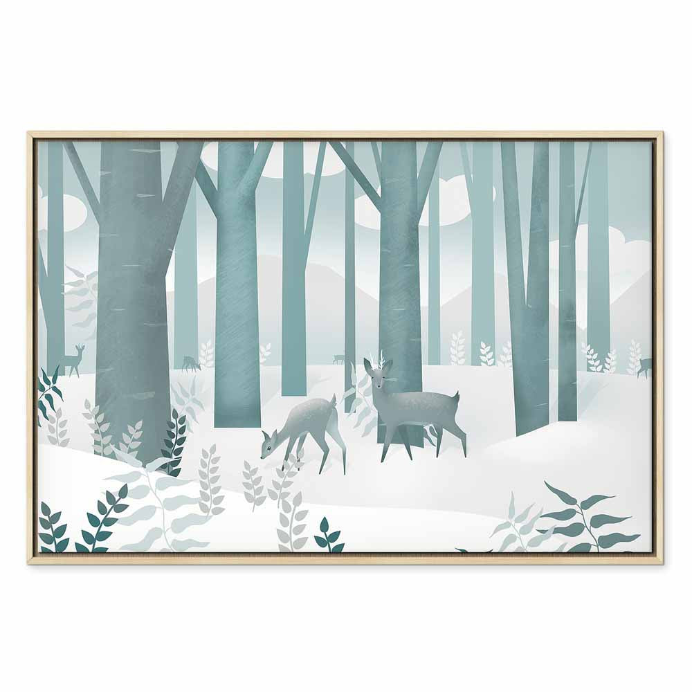 Fairy-Tale Forest Deer Fantasy Canvas Print