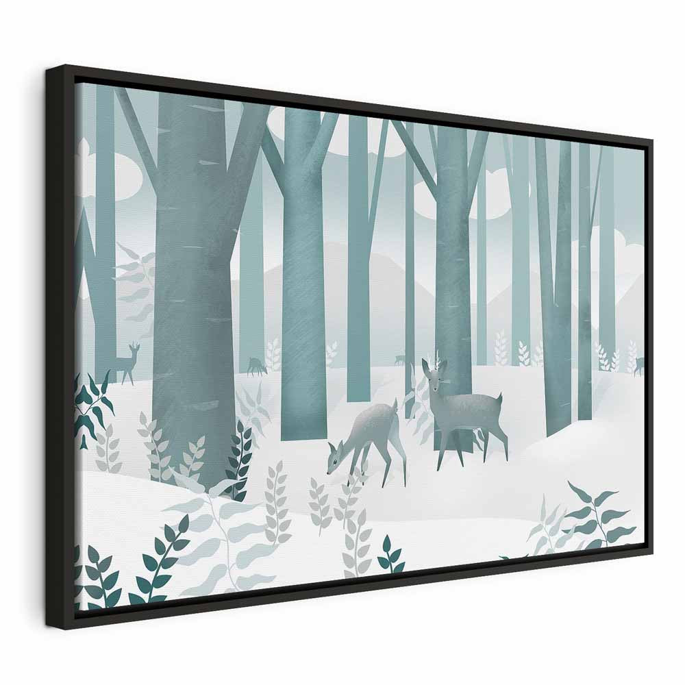 Fairy-Tale Forest Deer Fantasy Canvas Print