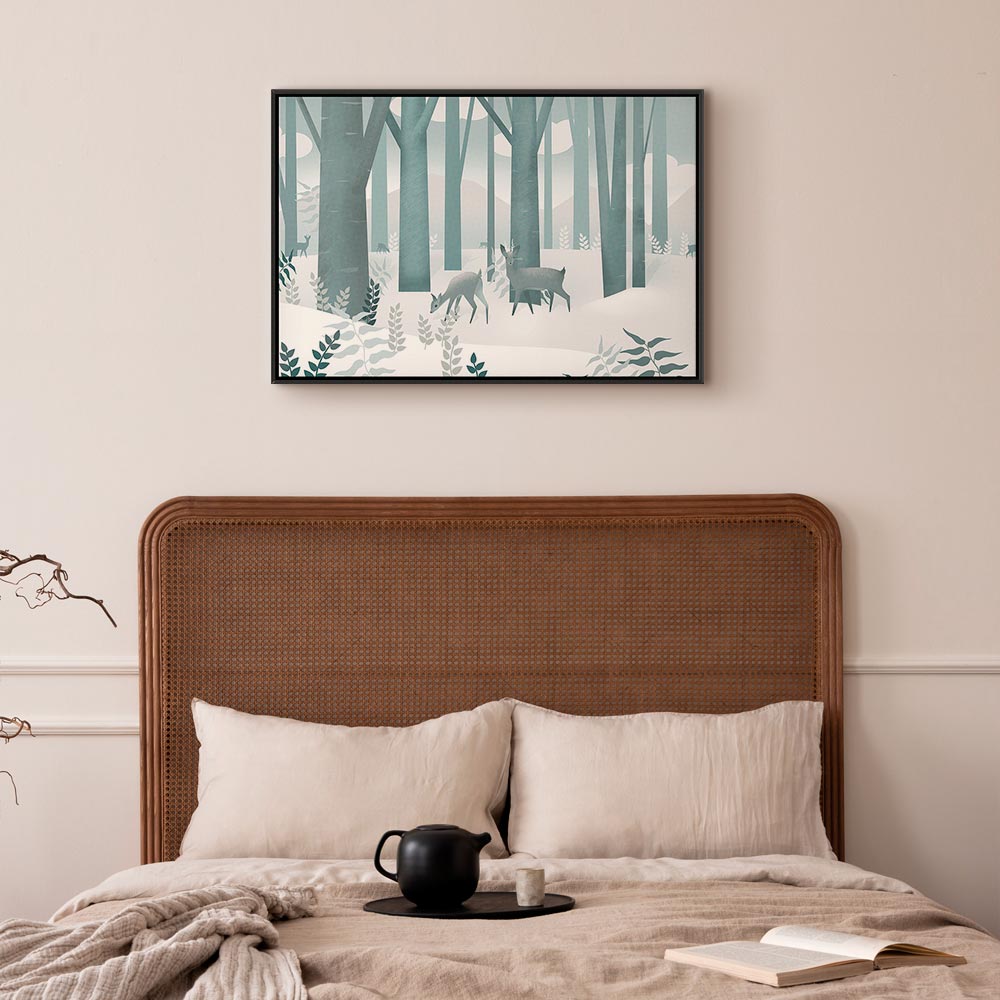 Fairy-Tale Forest Deer Fantasy Canvas Print