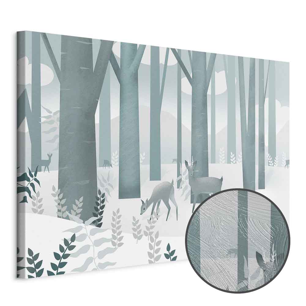 Fairy-Tale Forest Deer Fantasy Canvas Print
