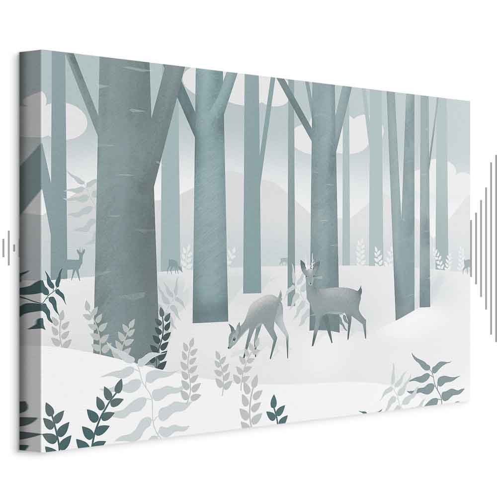 Fairy-Tale Forest Deer Fantasy Canvas Print
