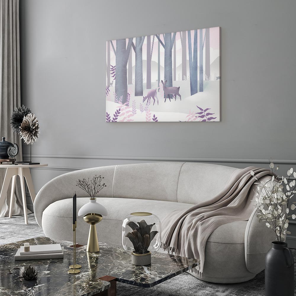 Fairy-Tale Deer Forest Fantasy Canvas Print