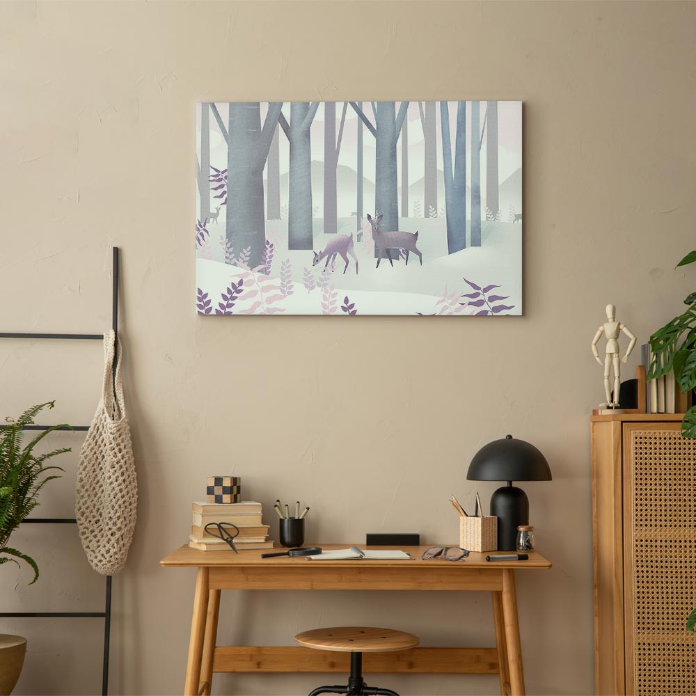 Fairy-Tale Deer Forest Fantasy Canvas Print