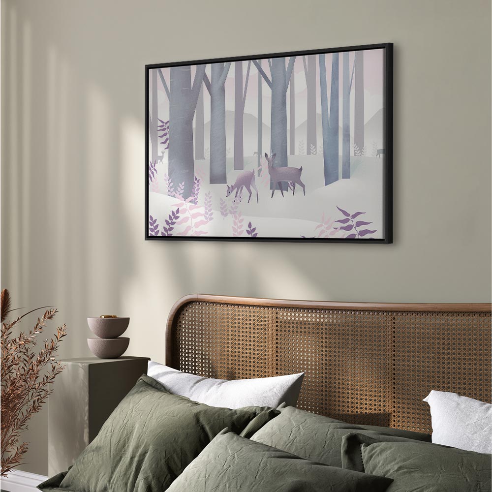 Fairy-Tale Deer Forest Fantasy Canvas Print
