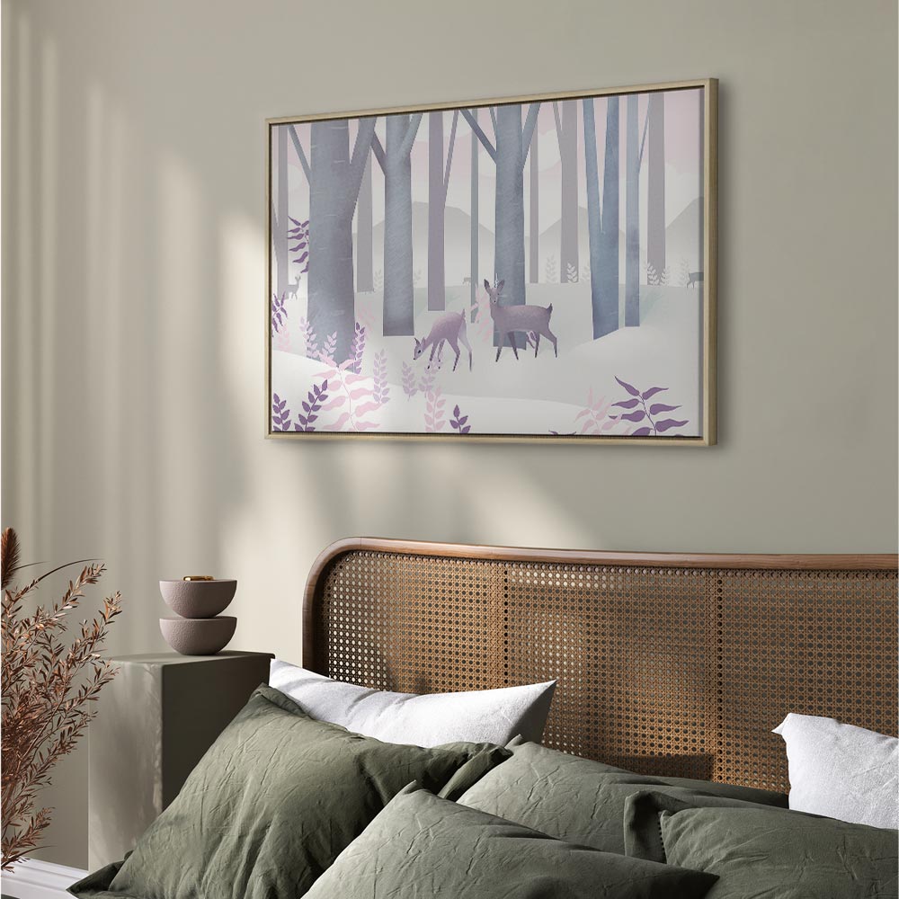Fairy-Tale Deer Forest Fantasy Canvas Print