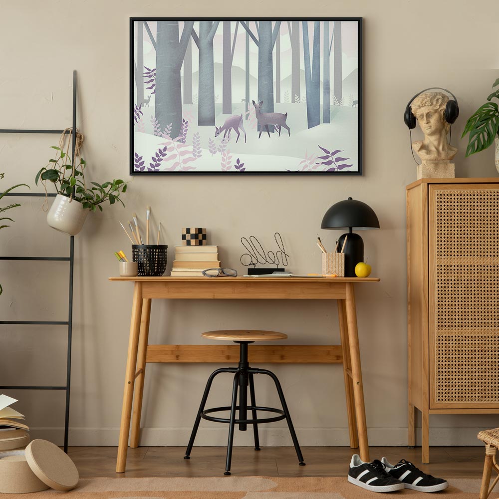 Fairy-Tale Deer Forest Fantasy Canvas Print