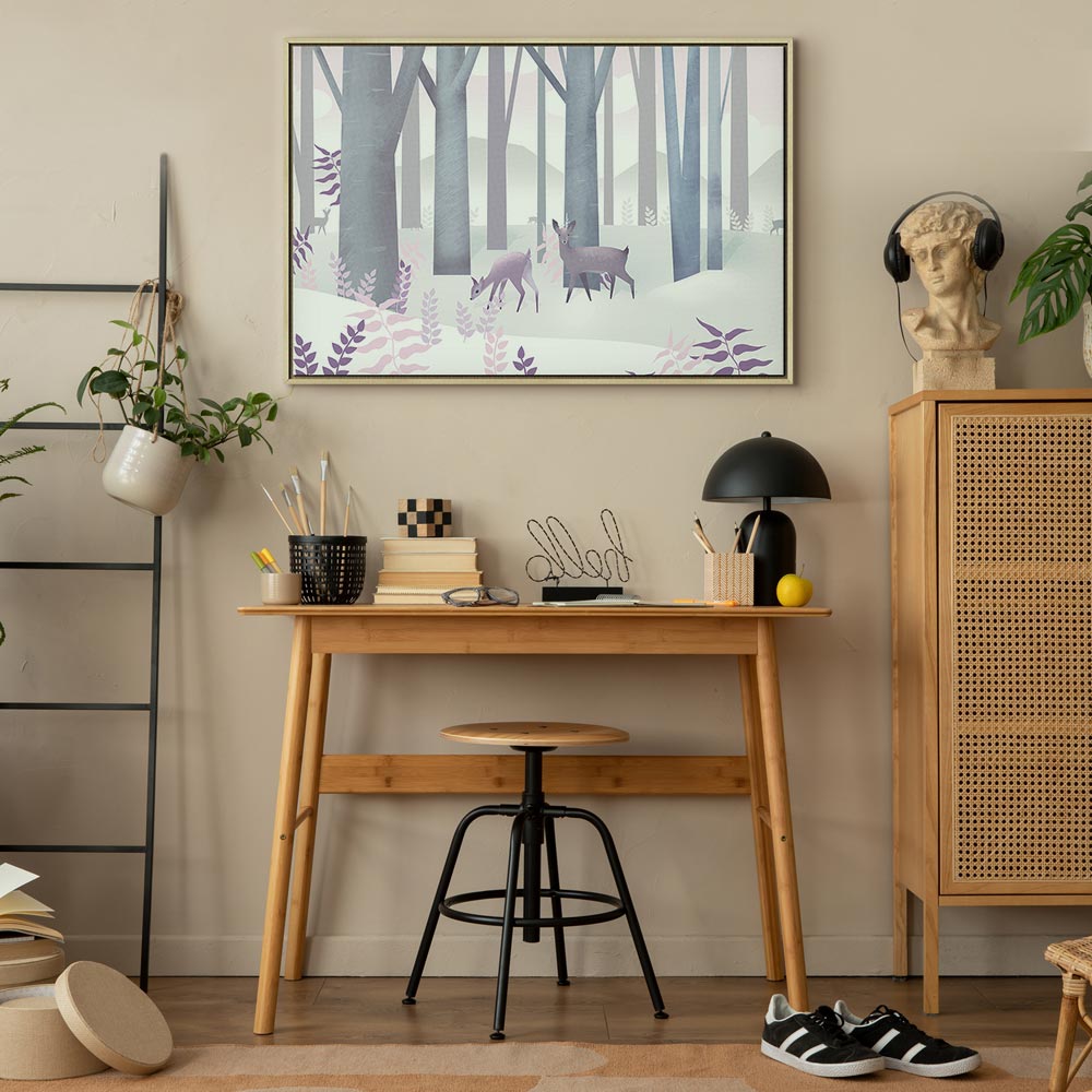 Fairy-Tale Deer Forest Fantasy Canvas Print