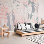 Cat and Girl Fantasy Wall Mural