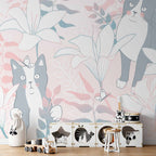 Cat and Girl Fantasy Wall Mural