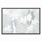 Cat and Girl Fantasy Wide Canvas Print