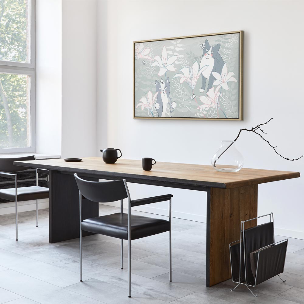 Cat and Girl Fantasy Wide Canvas Print