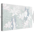 Cat and Girl Fantasy Wide Canvas Print