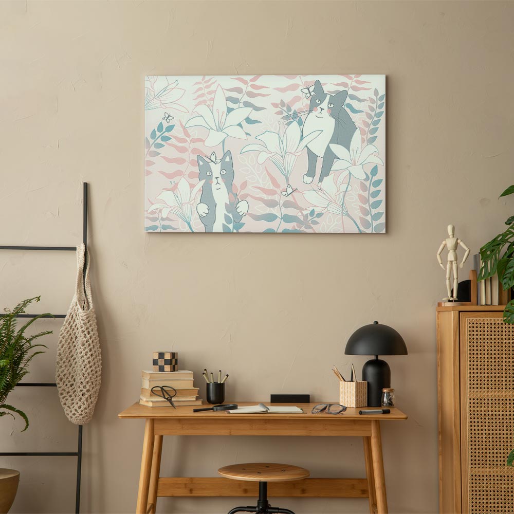 Cat and Girl Fantasy Canvas Print