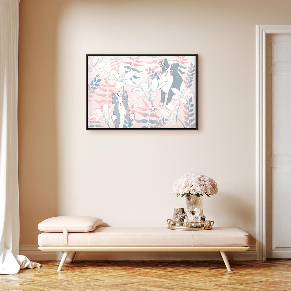 Cat and Girl Fantasy Canvas Print