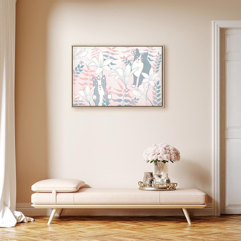 Cat and Girl Fantasy Canvas Print