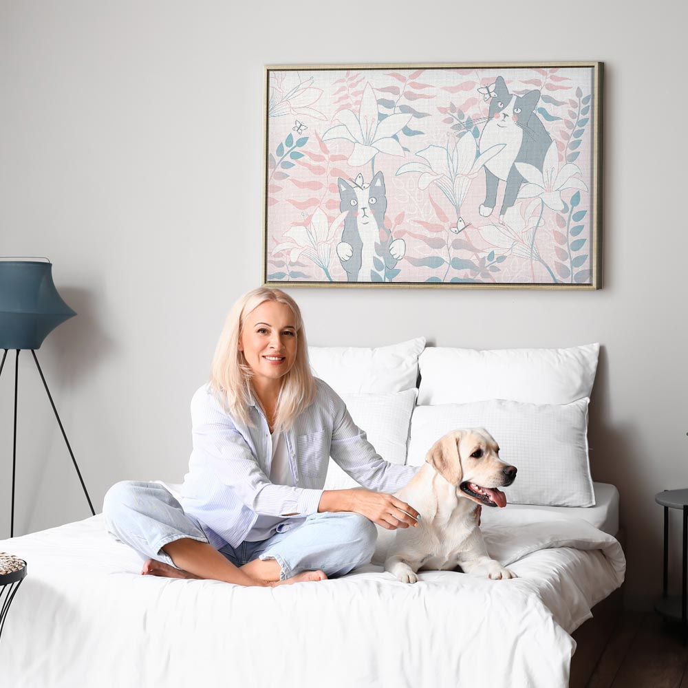 Cat and Girl Fantasy Canvas Print