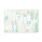 Girl with Cats and Butterflies Floral Canvas Print