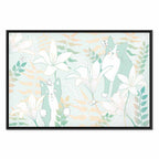 Girl with Cats and Butterflies Floral Canvas Print