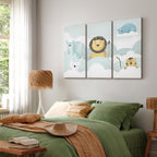 Fairy-Tale Zoo Animals Fantasy Canvas Print (3 Parts)