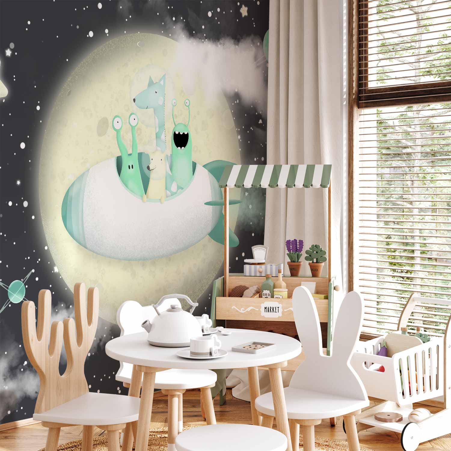 Space Adventure Kids Wall Mural