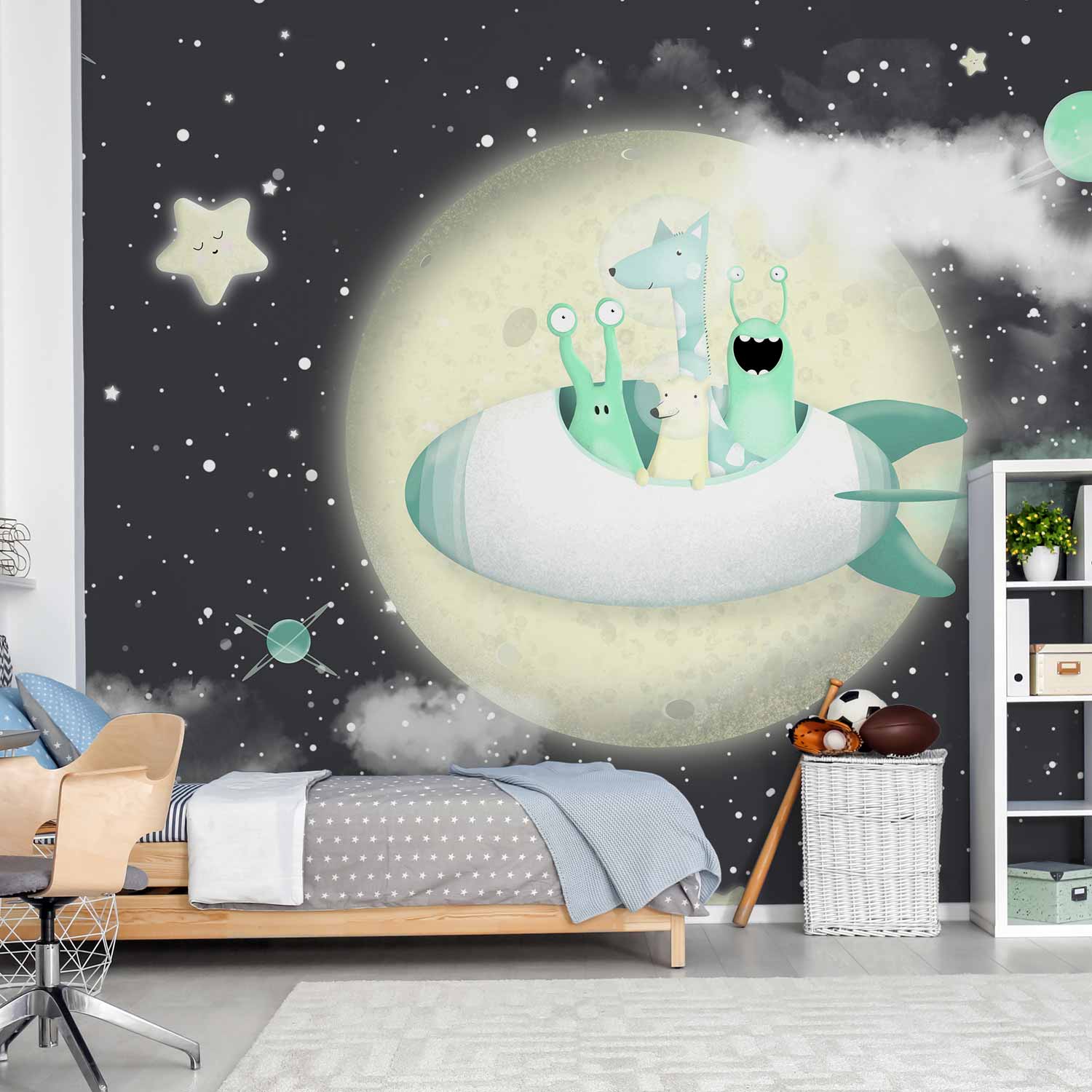 Space Adventure Kids Wall Mural