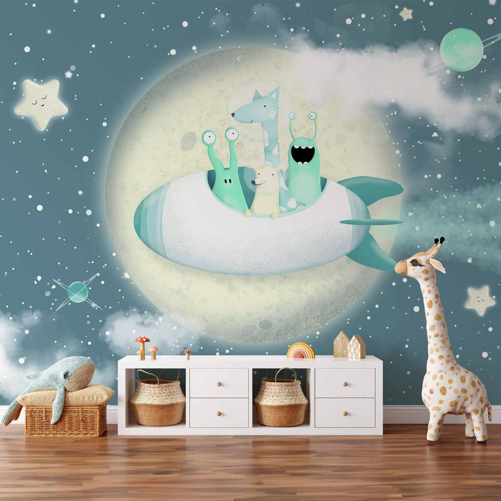 Wall Mural Space Adventure - Multicoloured