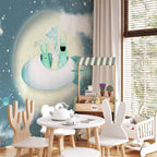 Space Adventure Rocket Planets Wall Mural