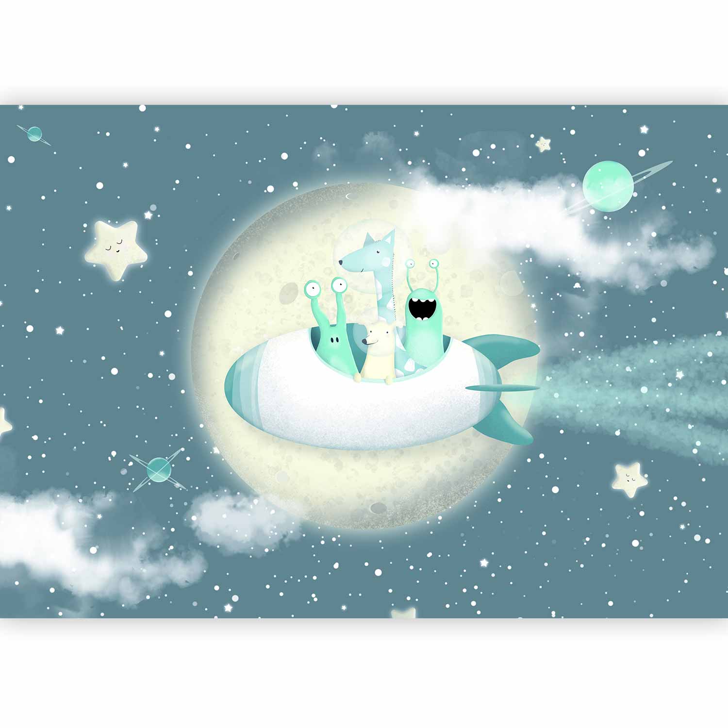 Wall Mural Space Adventure - Multicoloured