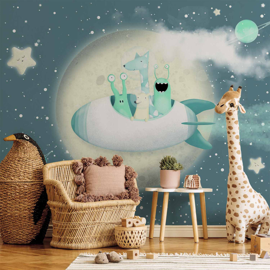 Wall Mural Space Adventure - Multicoloured