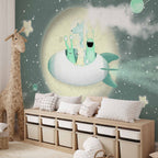 Space Rocket Planets Stars Wall Mural