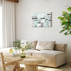 Colorful Town Skyline Wide Canvas Print